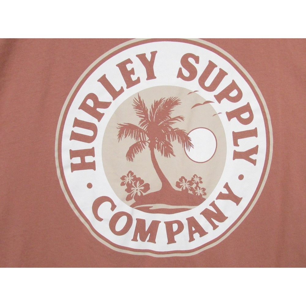 Hurley Shirt Mens XL Orange Supply Company Palm Tree Graphic Tee Surf Beach - Picture 3 of 8